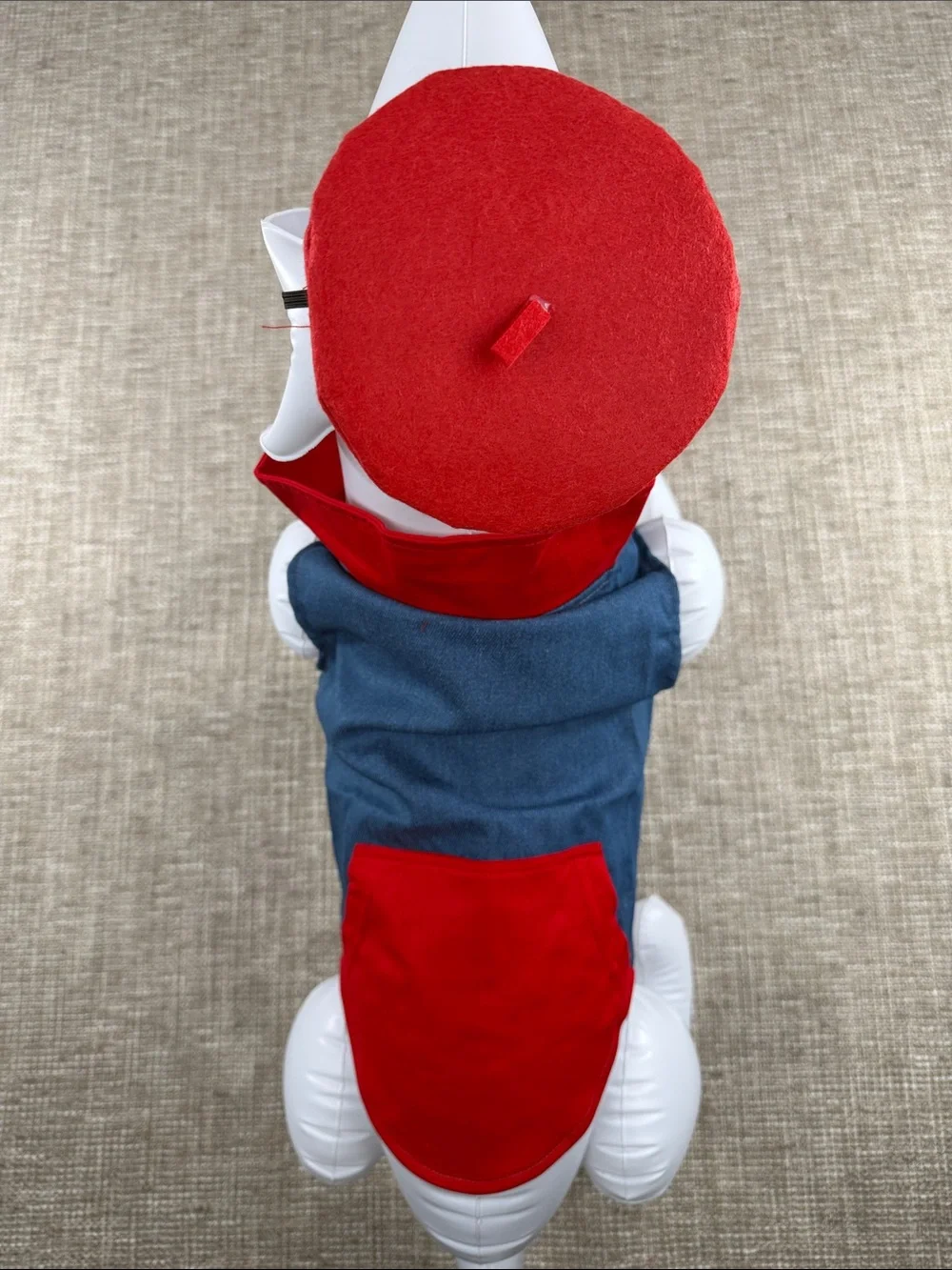 Red and Blue Dog vest with Cap